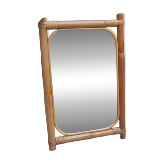 Miroir rotin 60's