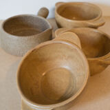 Set caquelon and 3 stoneware bowls