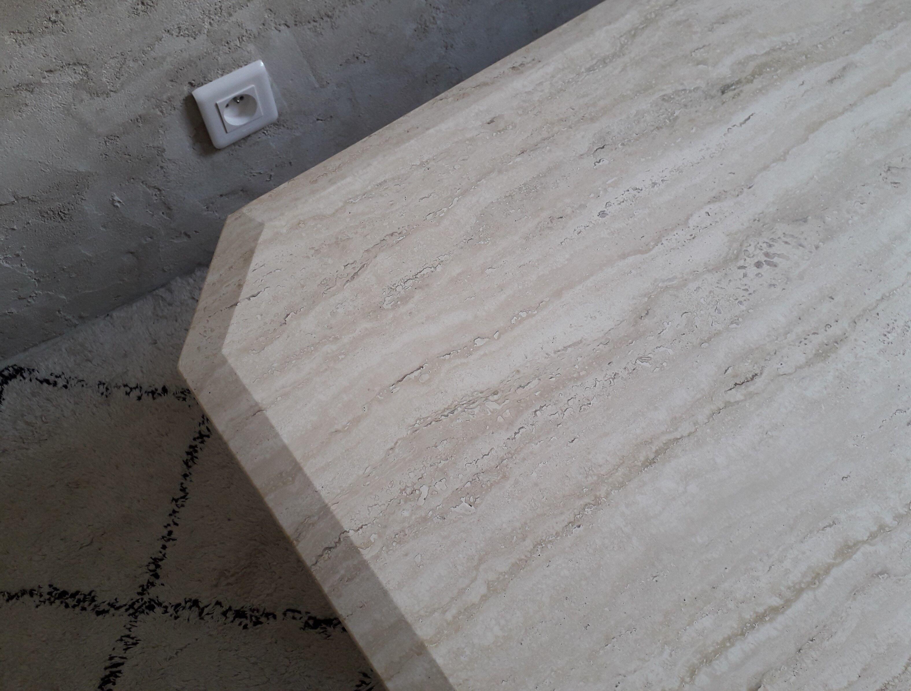 Travertine coffee table