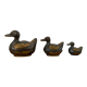 Set of 3 antique tin and brass ducks