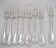 Christofle Cluny, 8 table forks, 20.5 cm, silver-plated metal, excellent condition.