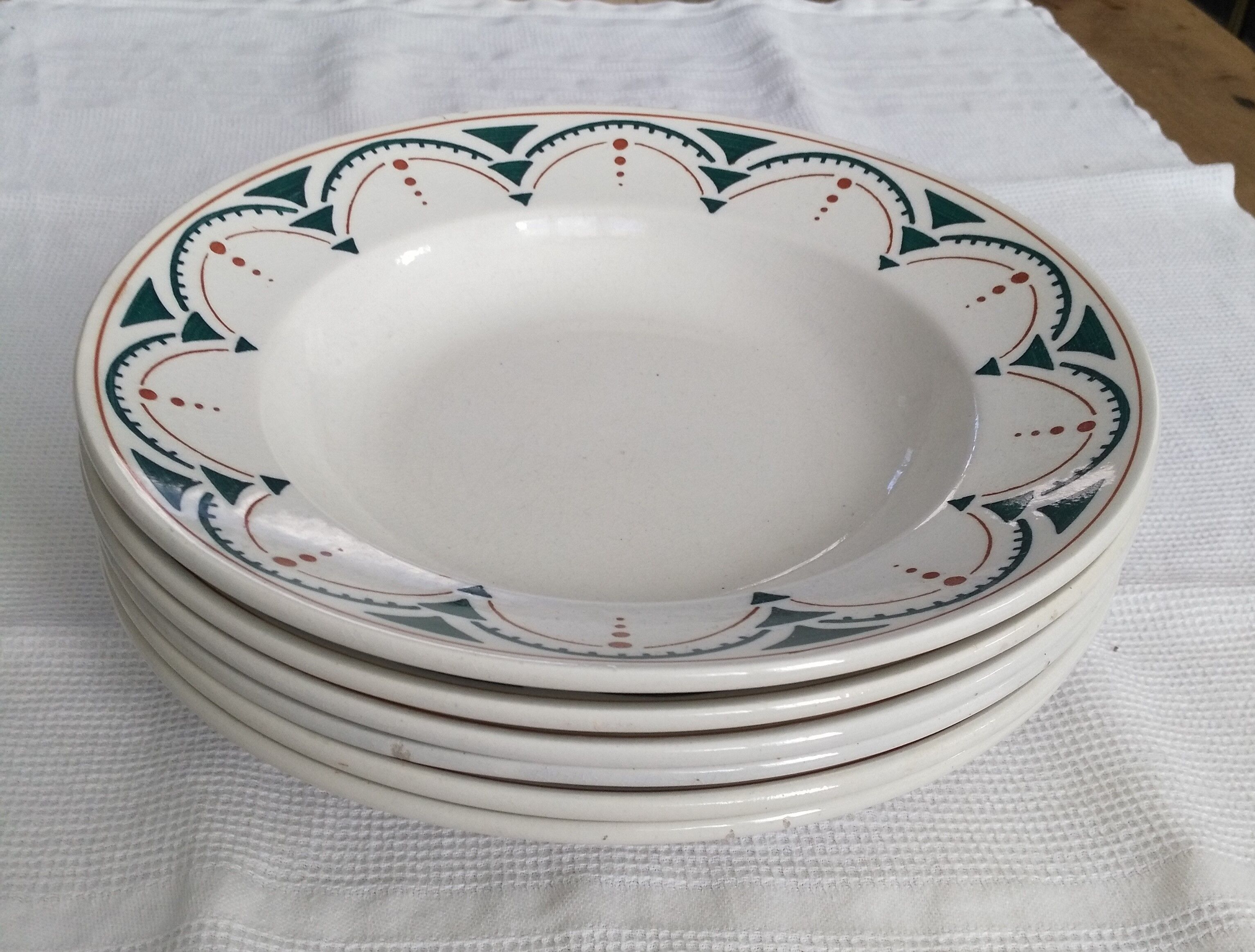 Set of 6 Art Deco plates in Lunéville porcelain model SUCCAO