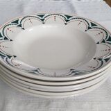 Set of 6 Art Deco plates in Lunéville porcelain model SUCCAO