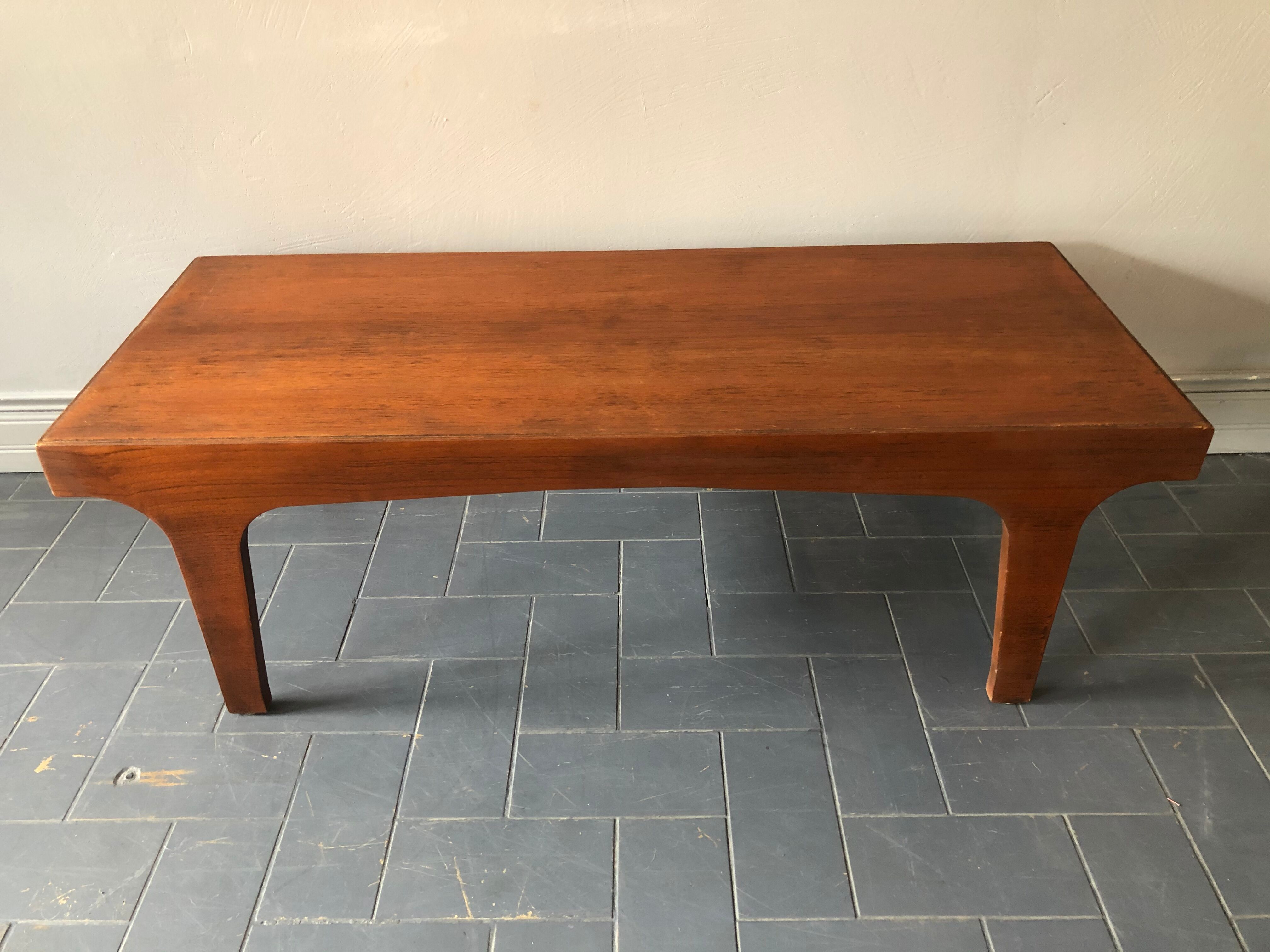 Vintage coffee table teak veneer