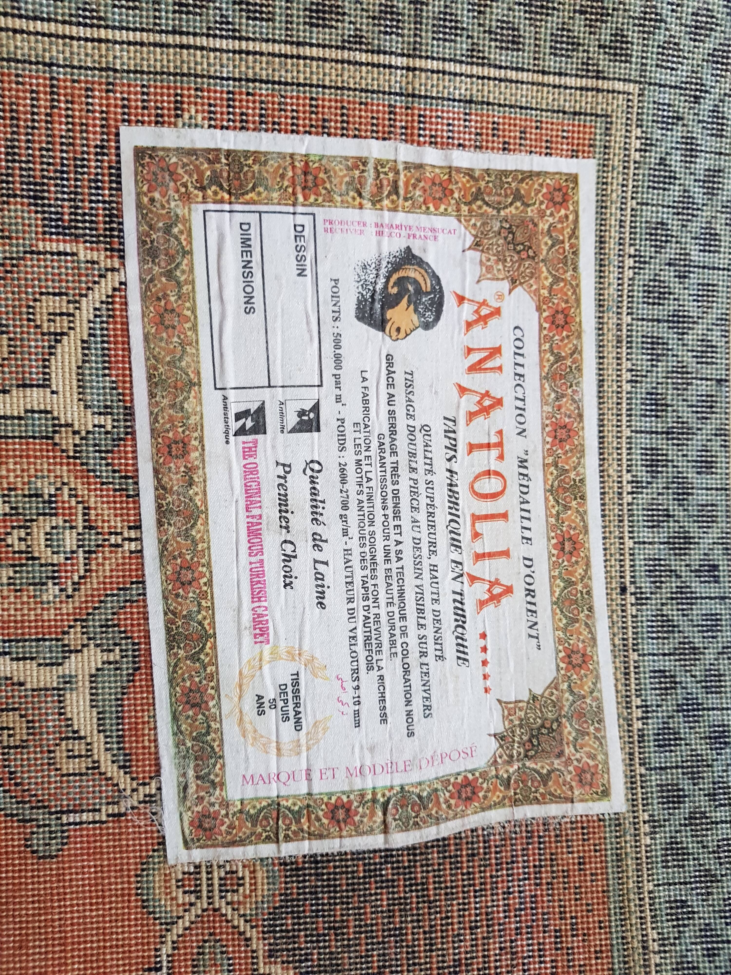 Large original carpet Anatolia 200 x 300