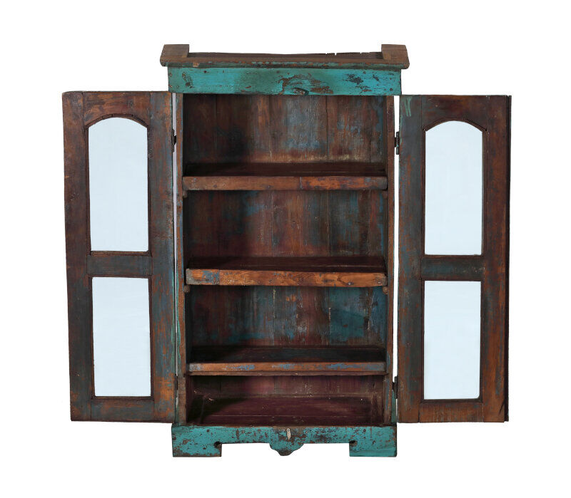 Indian green antique showcase