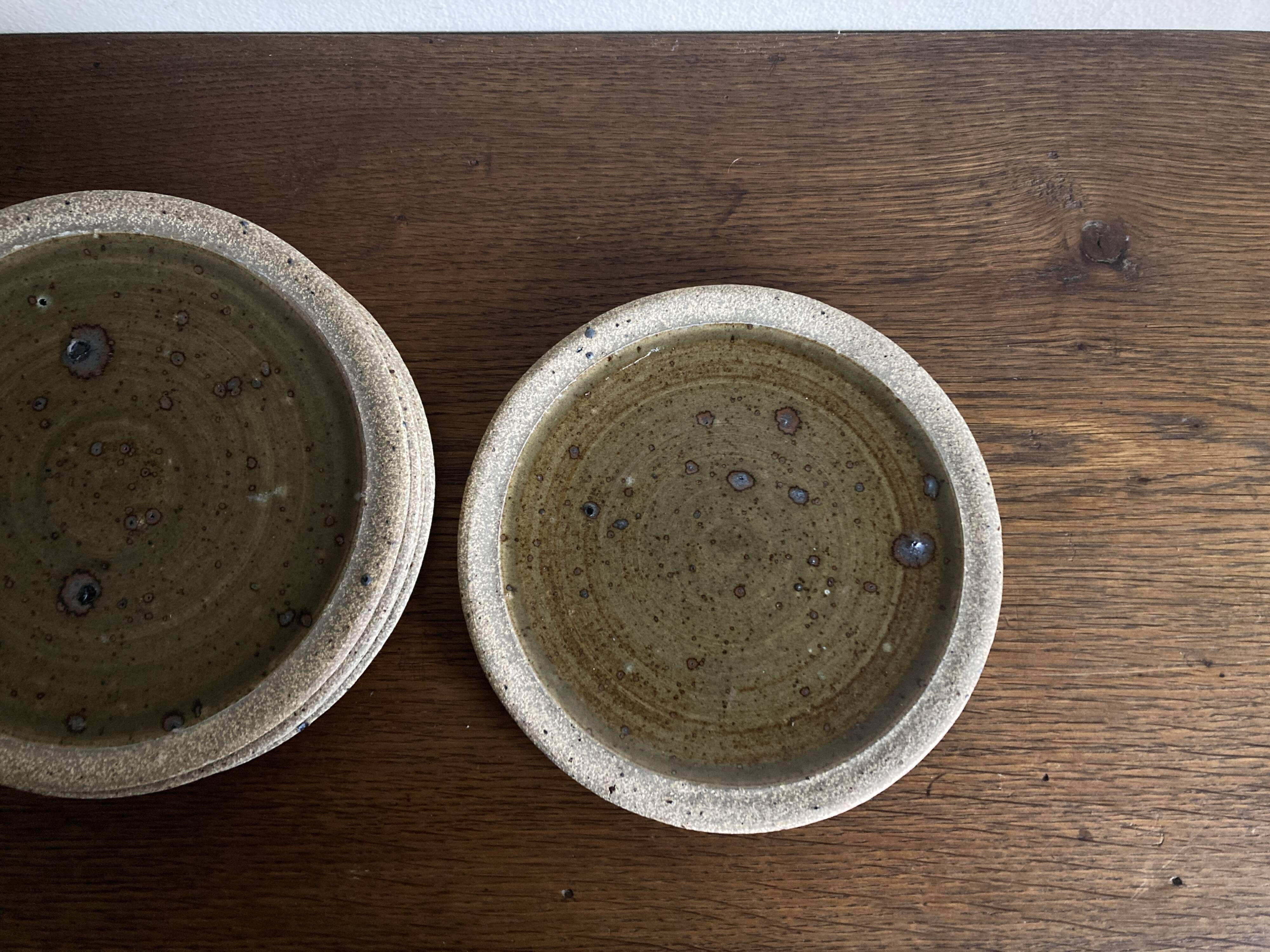 Set of 6 dessert plates by Pierre Digan, La Borme 1970