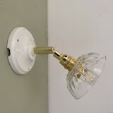 Vintage chiseled glass lampshade wall light - tableware collection -