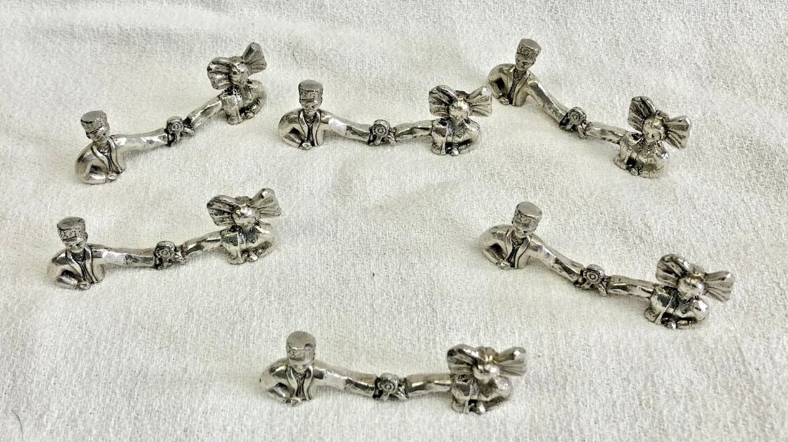 6 silver-plated knife rests Schlumberger Alsace Lorraine
