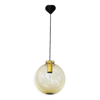 Smoke colored Glass dome pendant model 7714 by Jonas Hidle, Norway 1970s