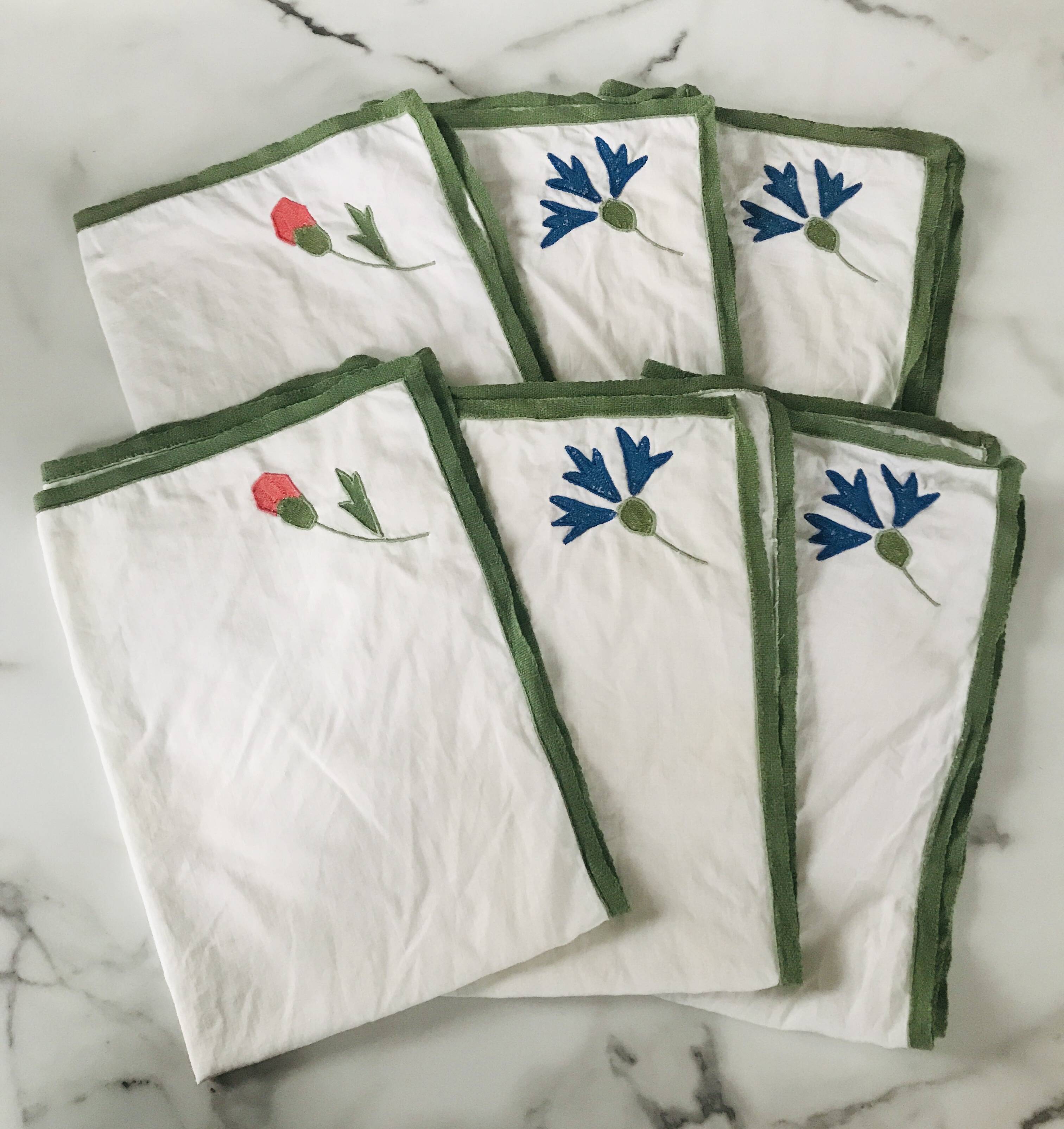 Antique embroidered napkins