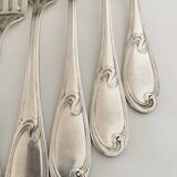 Nine large Ercuis silver-plated forks