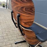 Vitra Eames Lounge Chair XL + Ottoman, Black leather & Santos Rosewood