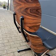 Vitra Eames Lounge chair XL + Ottoman, Zwart leder & Santos Palissander