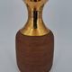 Vase in raw chamotte sandstone enameled with gold, Italy, Bitossi for Raymor, circa 1960/1970