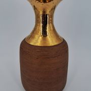 Vase en grès chamotté brut émaillé d'or, Italie, Bitossi pour Raymor, circa 1960/1970