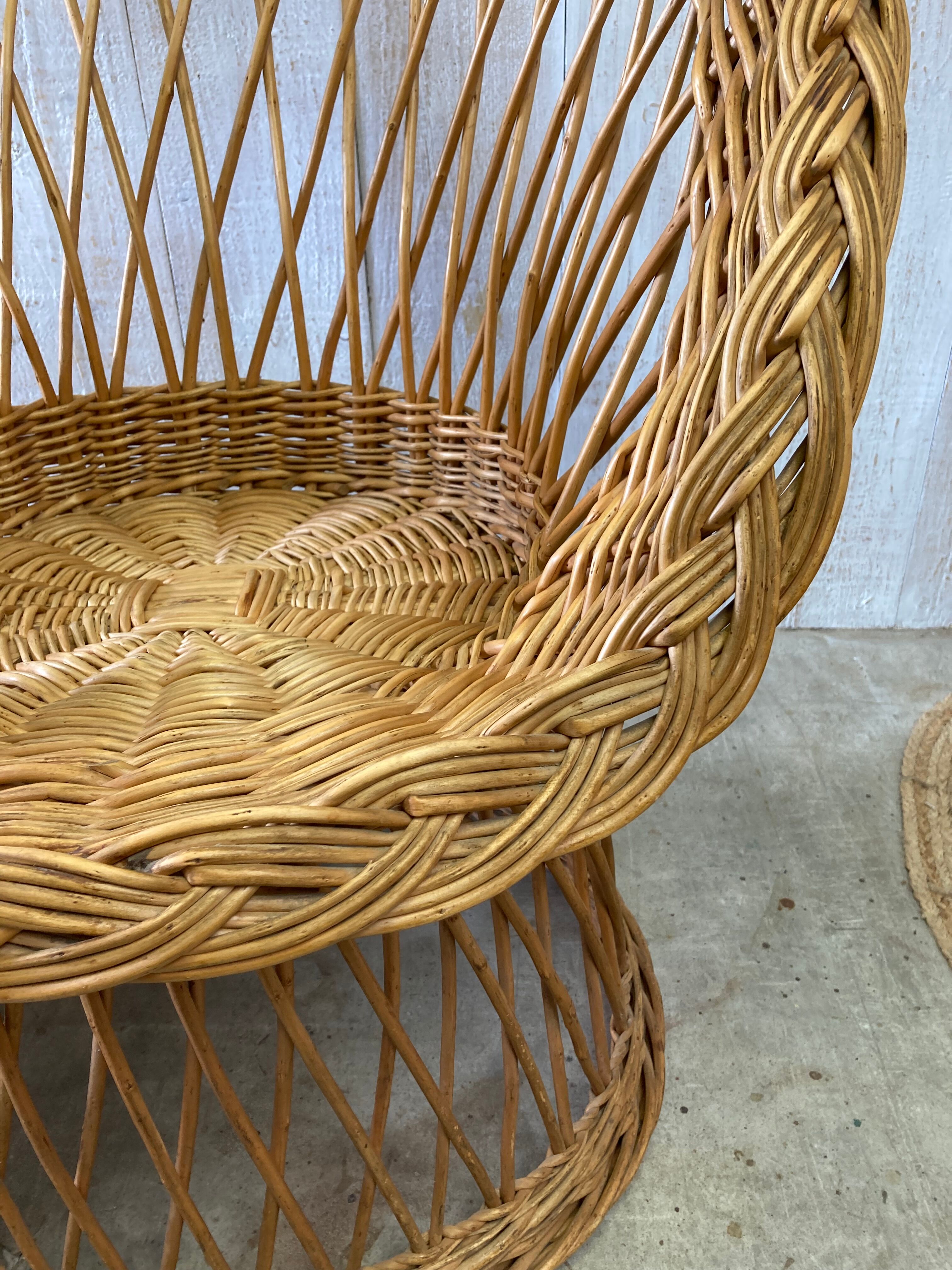 Vintage wicker armchair