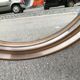 Round mirror plexiglass smoked gilac 1970 brown 40 cm