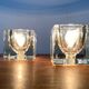 Vintage German glass cube table lamps TA 14 by Peill & Putzler, 1970s, set of 2.