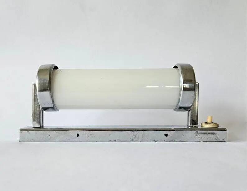 Rare Chrome design Bauhaus, Art Deco, Functionalism Wall Lamp, 1930s