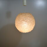 Spherical resin fiber suspension