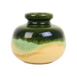 Green beige convex vase scheurich ceramics west germany 284-15