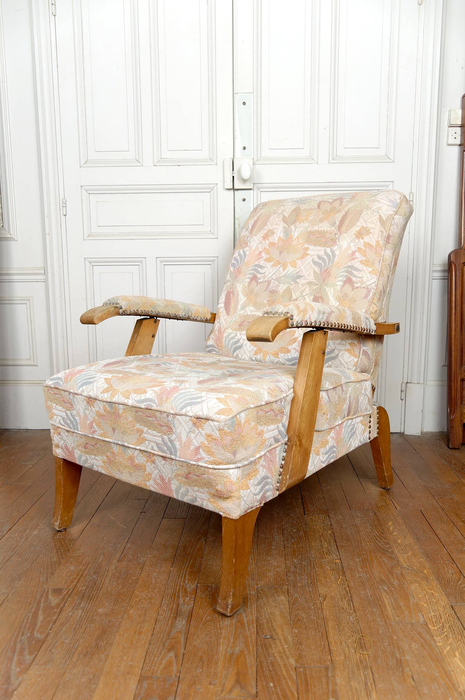 Paire d'Importants Fauteuils Réglables, Design Français, Circa 1950