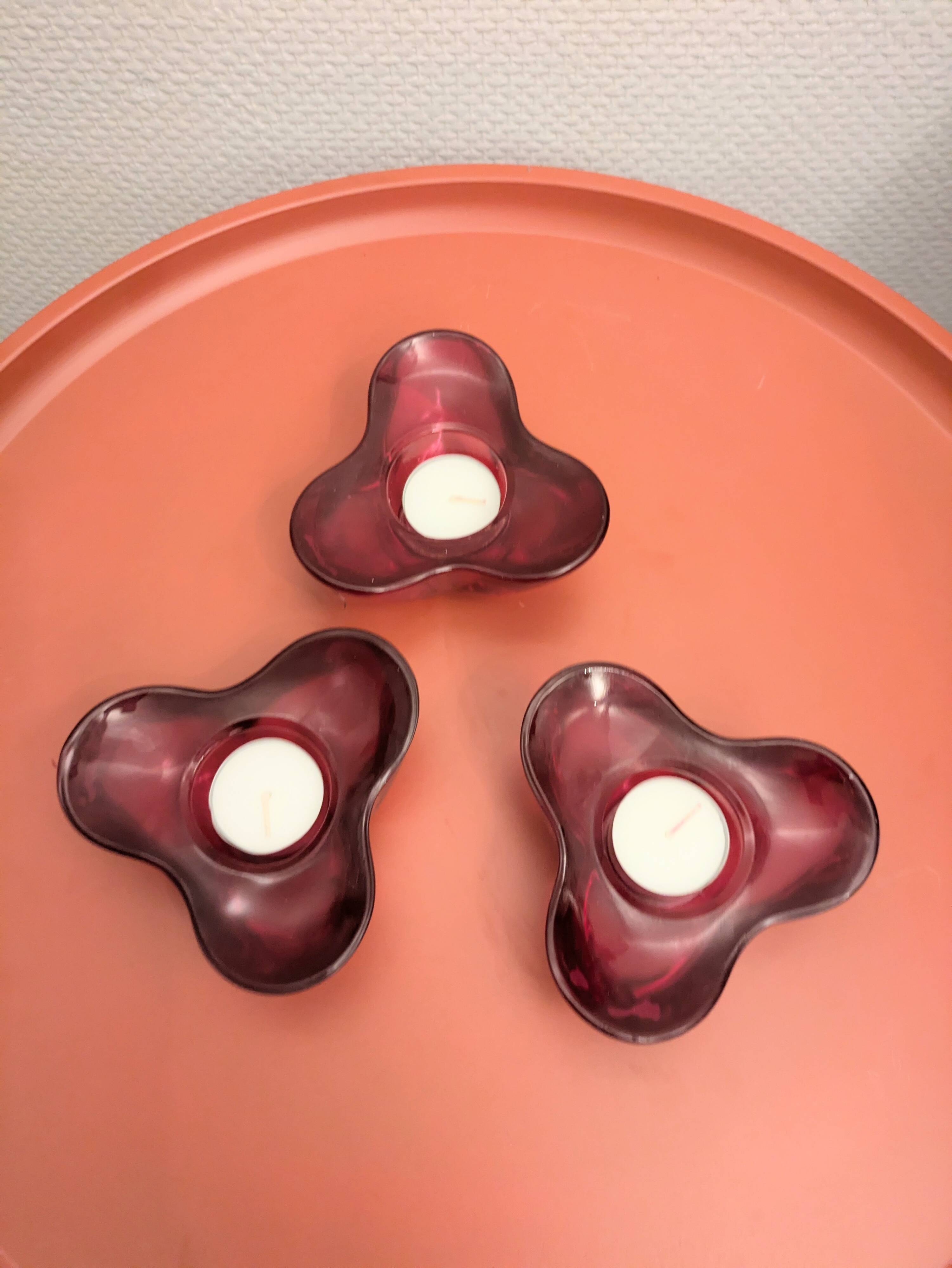 3 Villeroy and Boch design tealight holders