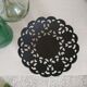 Old black metal tray