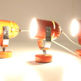 1970s Stanislav Indra Set of Three Red Wall/Table Lamps, Czechoslovakia