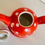 Ceramic theiere Jameson & Tailor red with white polka dots
