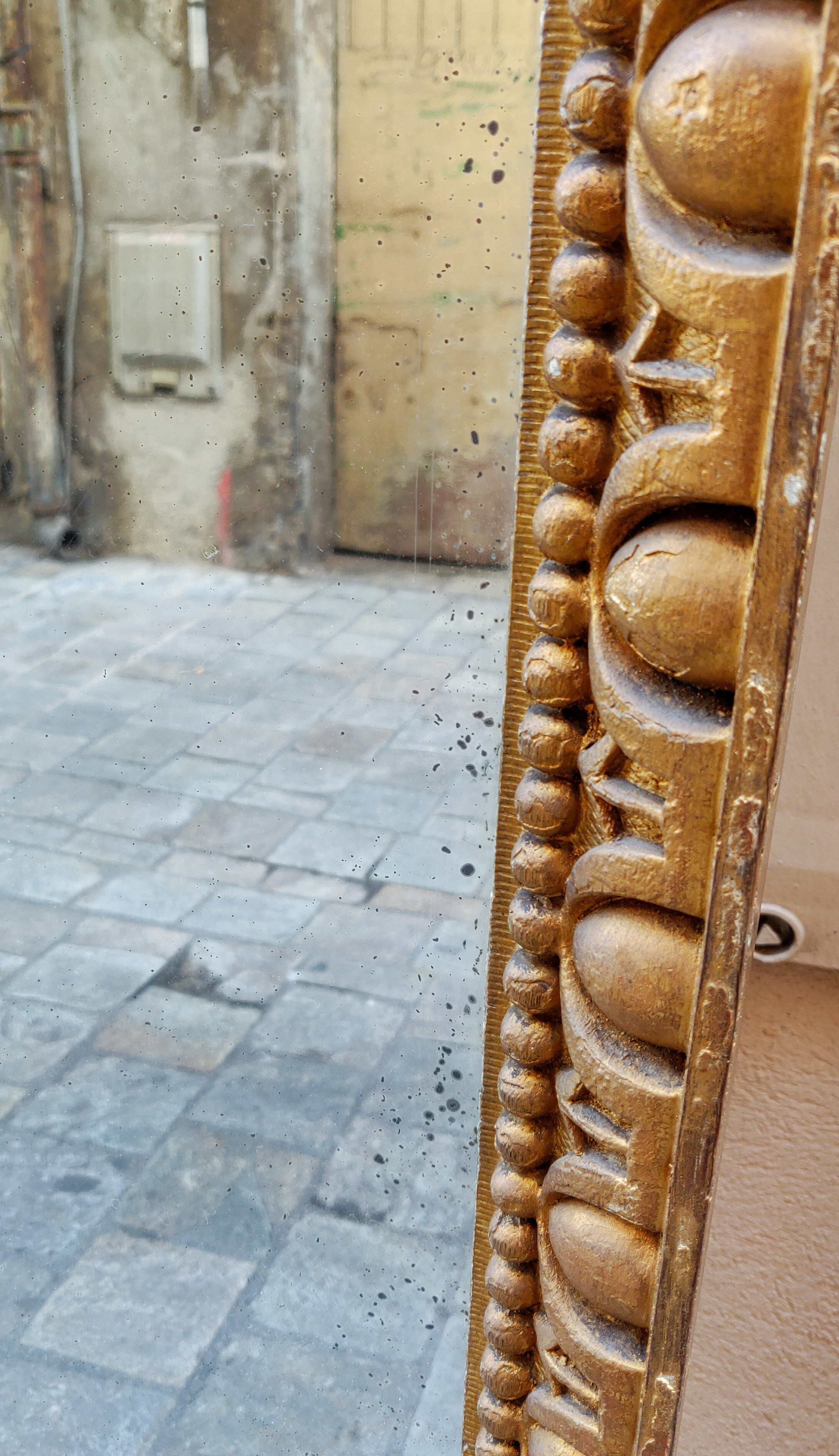 Mirror vaulted wooden end XIX 155x103cm