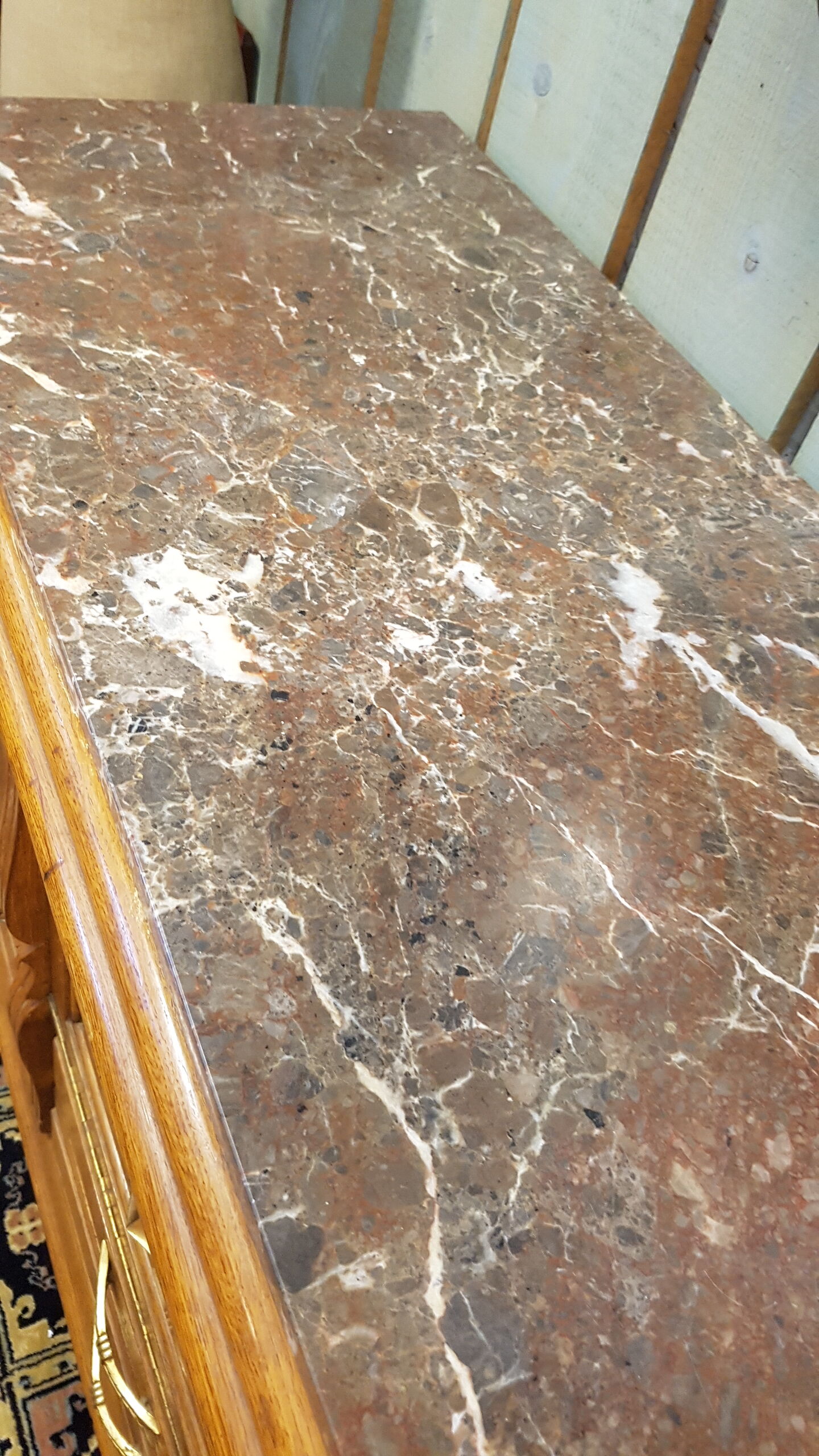 Oak buffet marble top