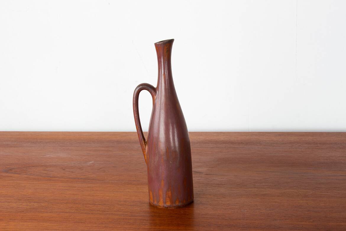 Brown glazed ceramic vase by Gunnar Nylund for Rörstrand.
