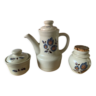 Teapot, sugar bowl and coffee pot