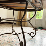 Table bois et fer forgé