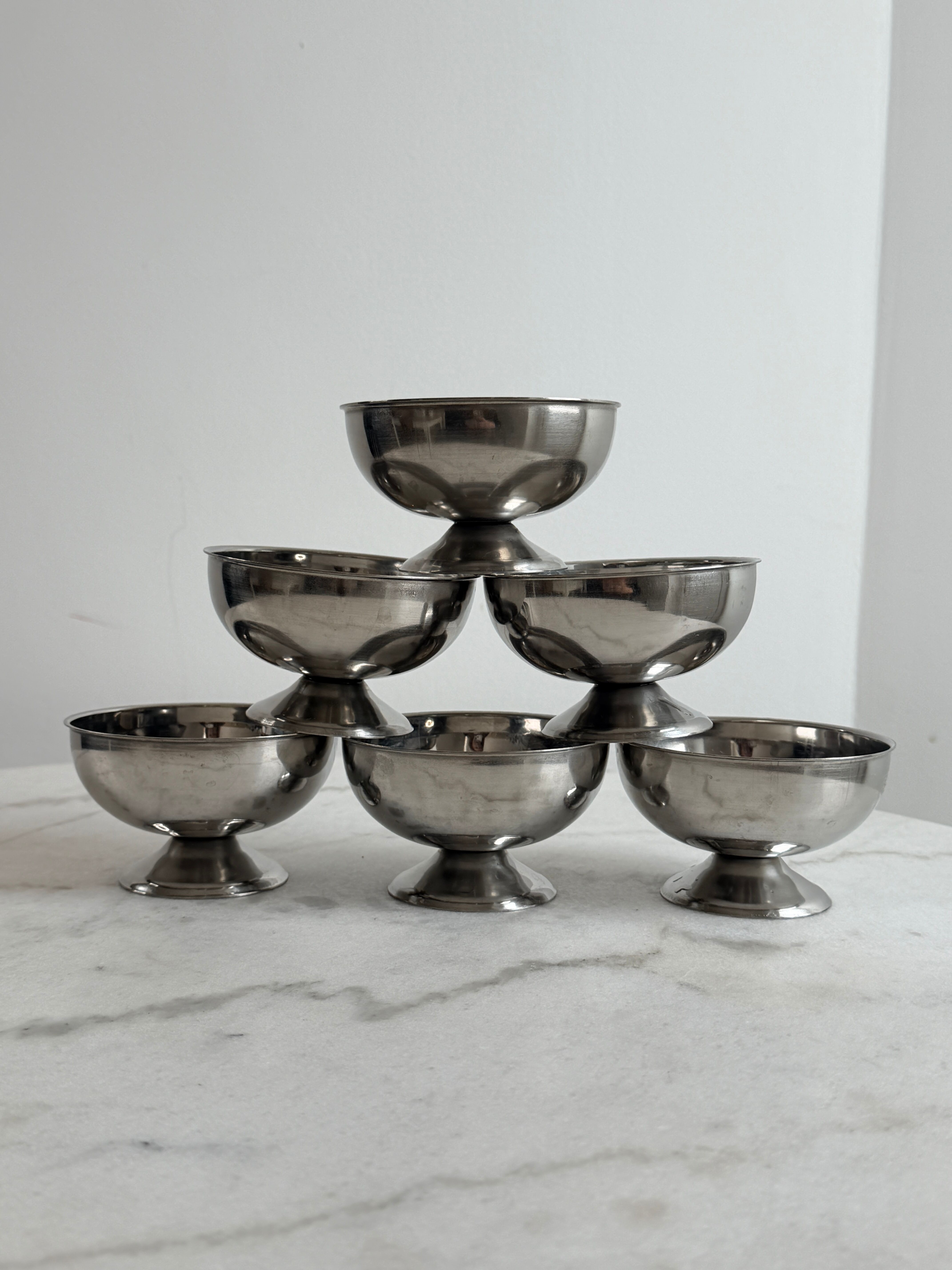 Lot de 6 coupelles en inox