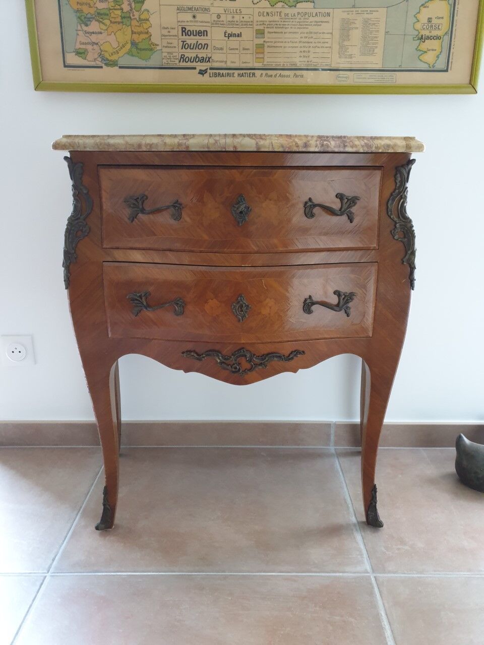 Louis XV curved chest of drawers