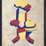 Vilma pasqualini. composition with a hat, 1973. print