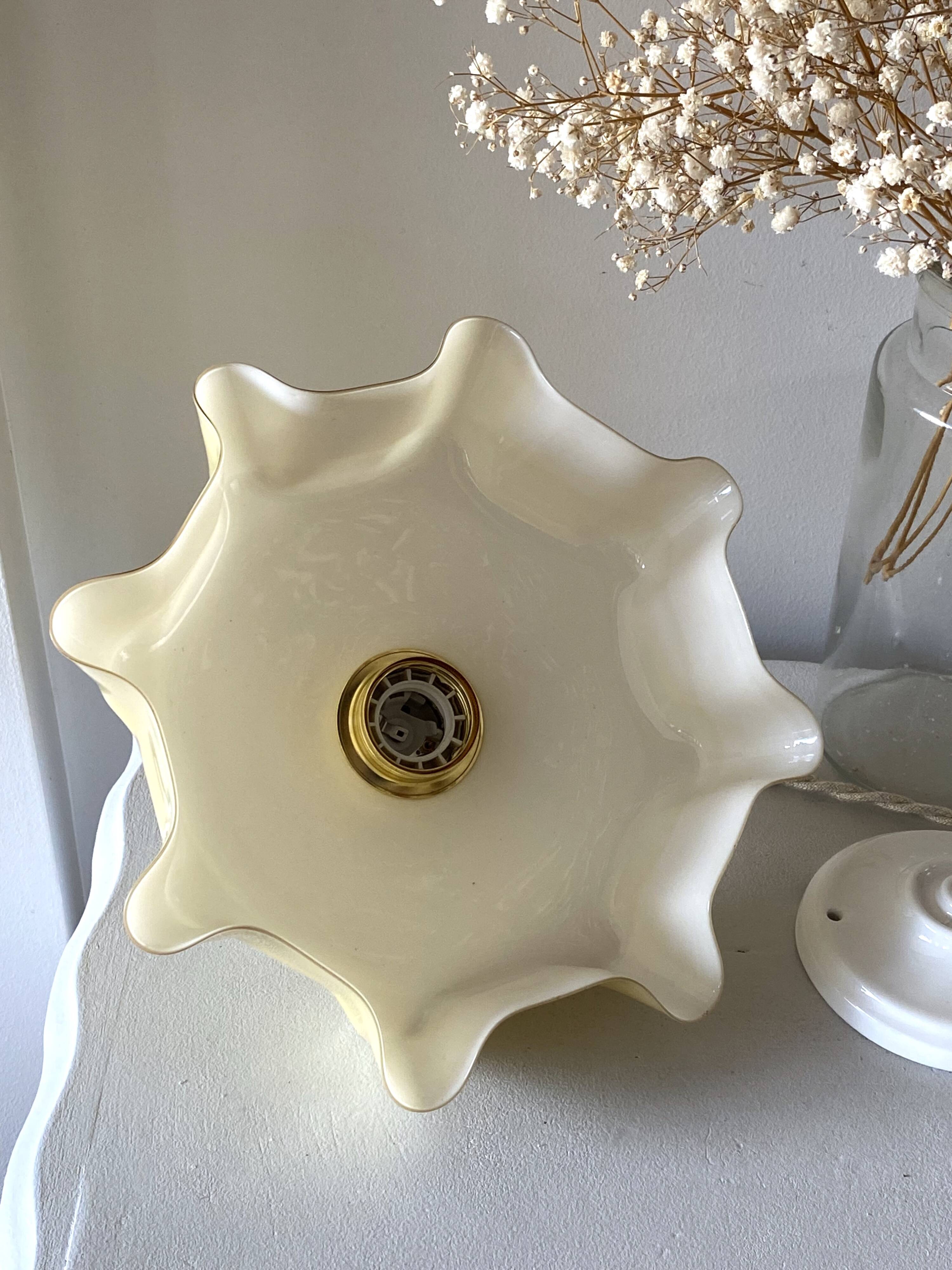 Vanilla opaline pendant light