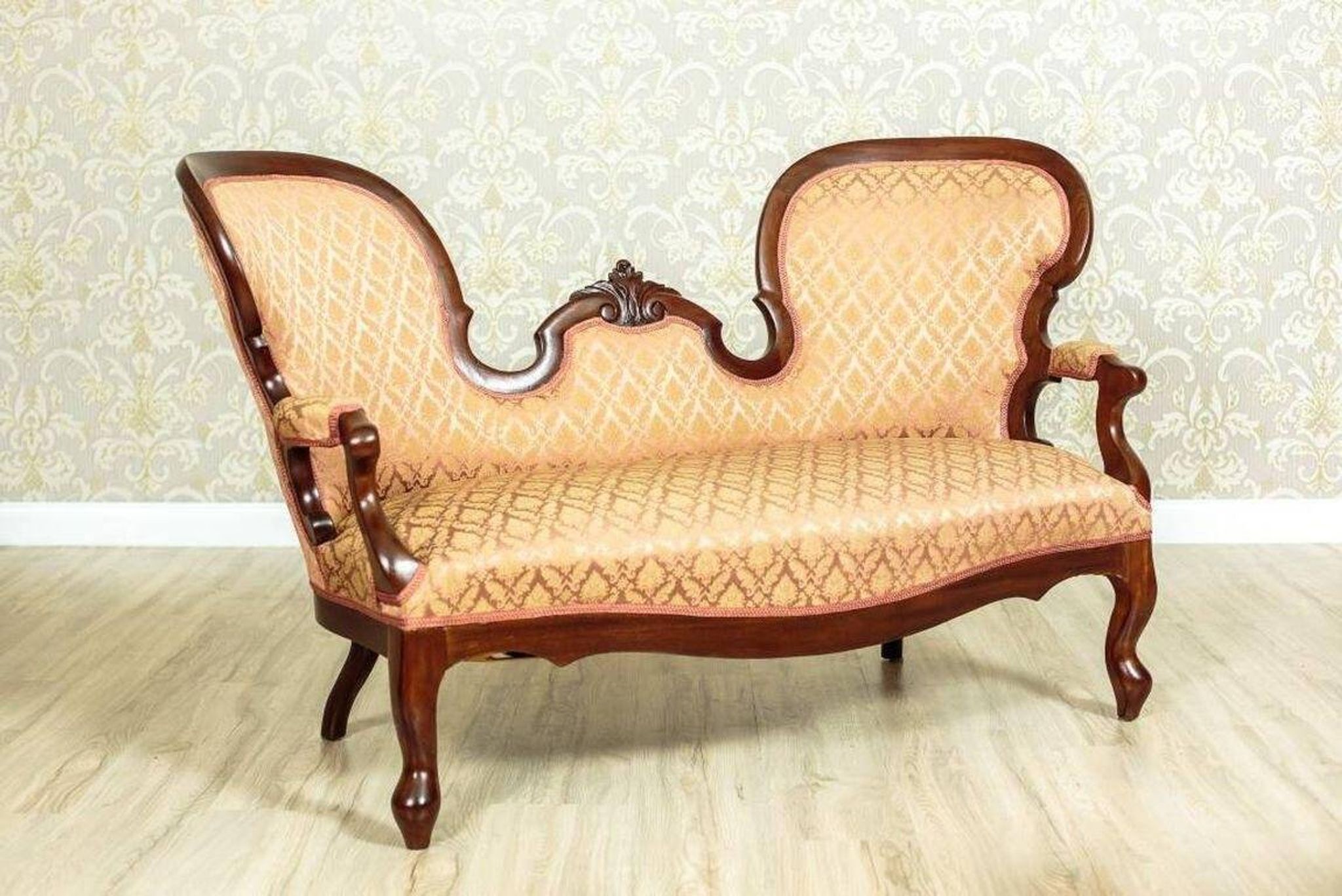 Sofa en noyer vintage, 1880