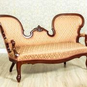 Sofa en noyer vintage, 1880
