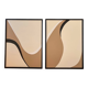 Taupe and black diptych paintings