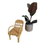 Rattan armchair for dollhouse
