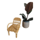 Rattan armchair for dollhouse