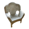 White rattan armchair