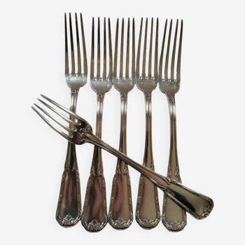6 Boulenger Silver Metal Table Forks