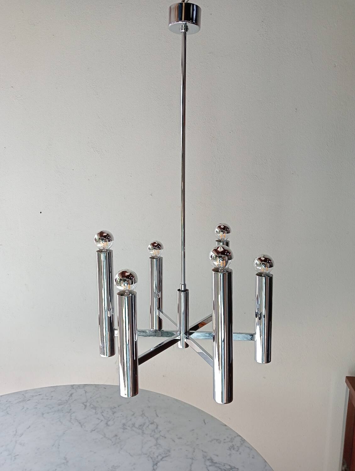 70s Sciolari 6-light suspension