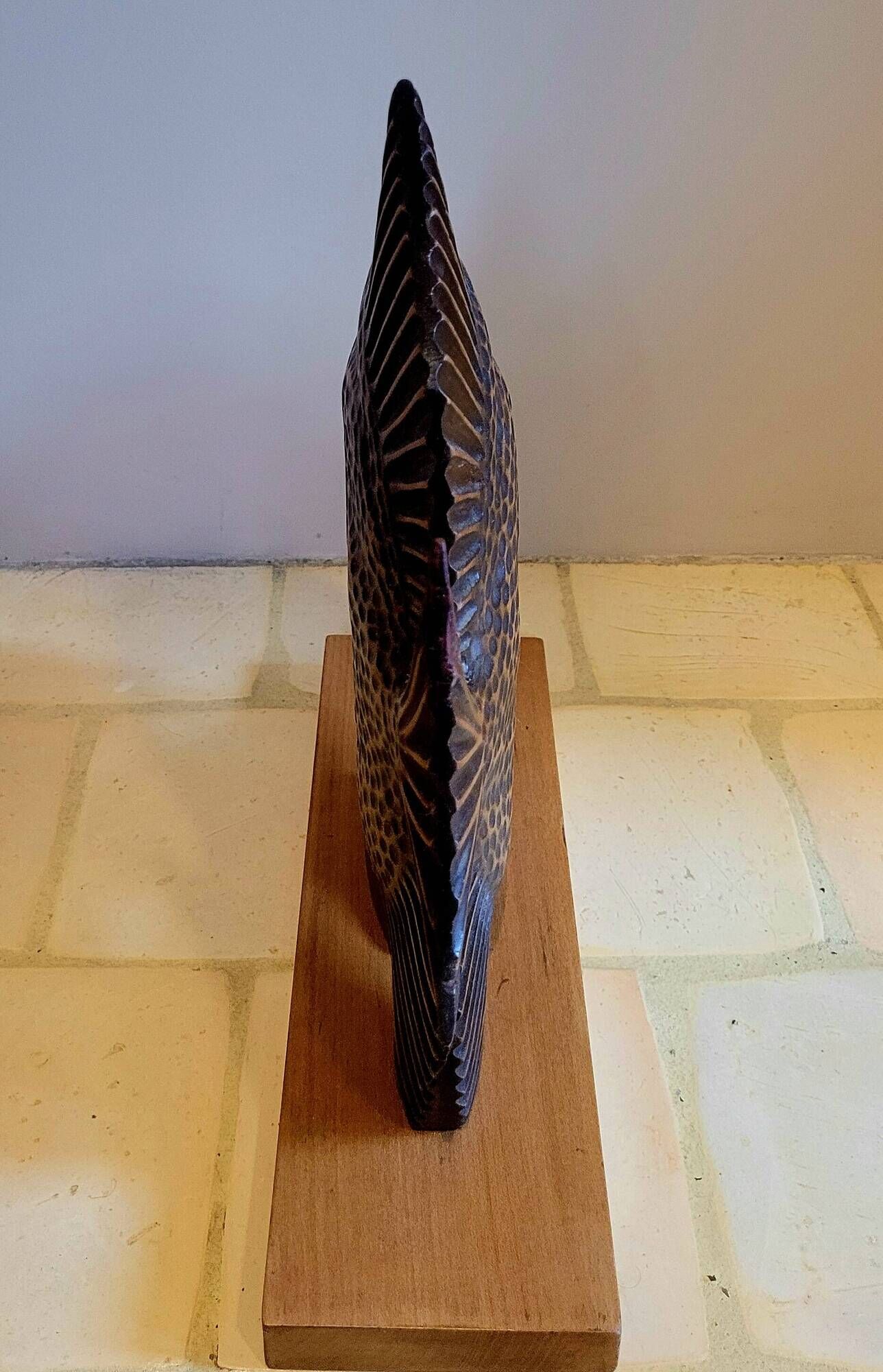 Old vintage wooden sculpture from the 40s-50s signed Rignault