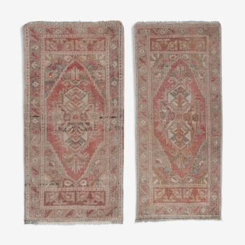 Lot de 2 tapis vintage turc 49x105 cm